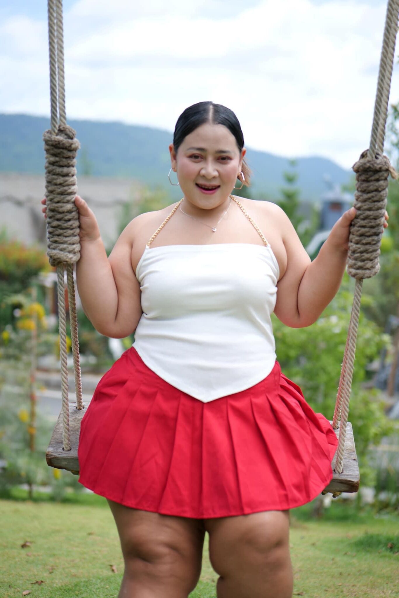 Niña gorda asiática