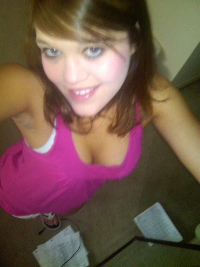 Cute teen posing at home