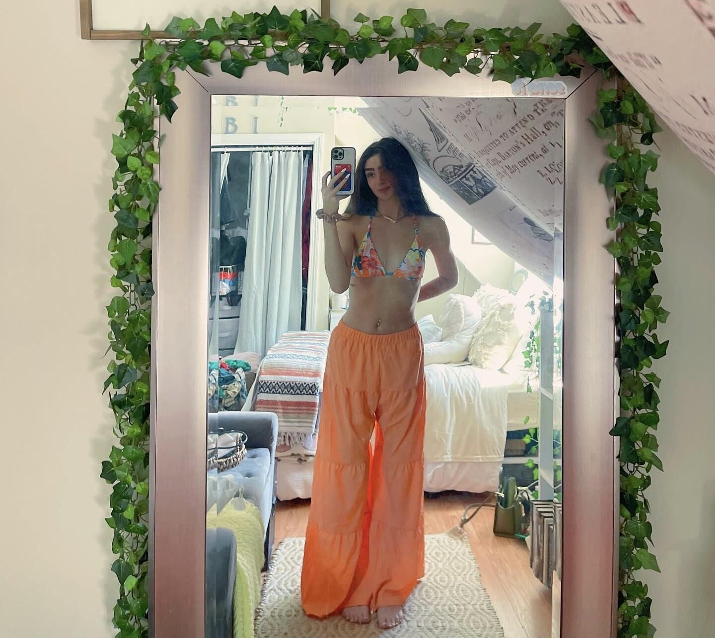 That mirror gets a workout