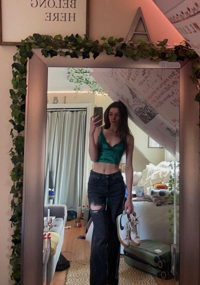 That mirror gets a workout