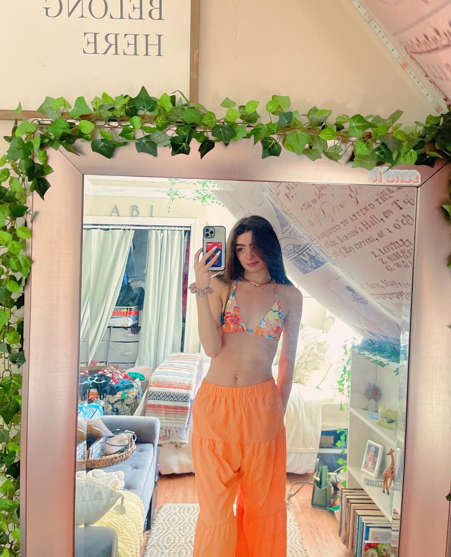 That mirror gets a workout