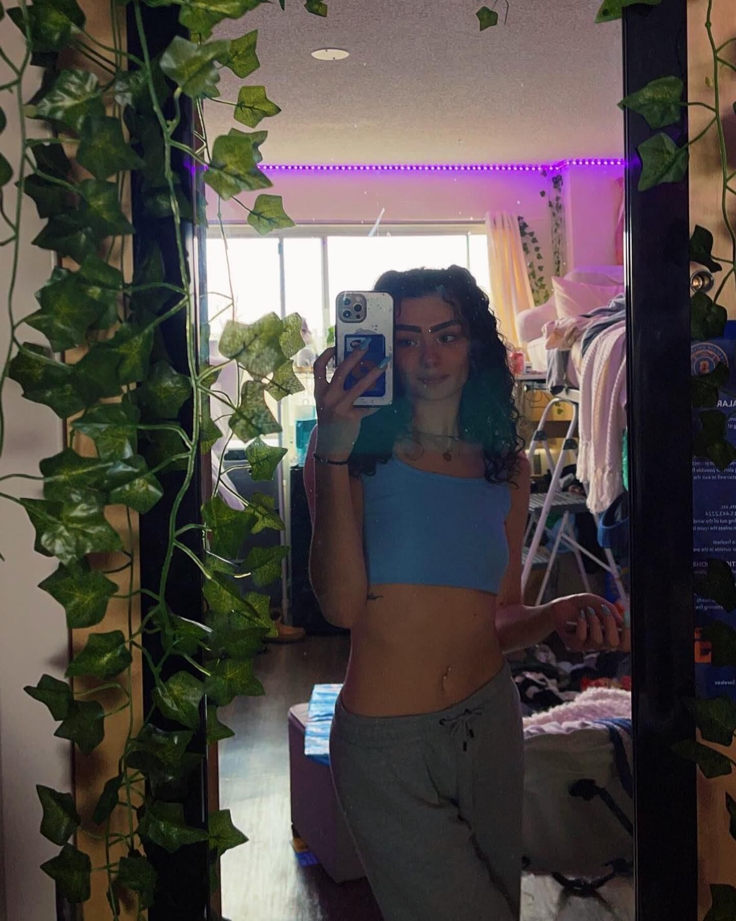 That mirror gets a workout