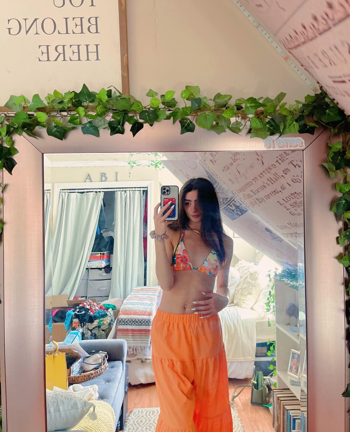 That mirror gets a workout