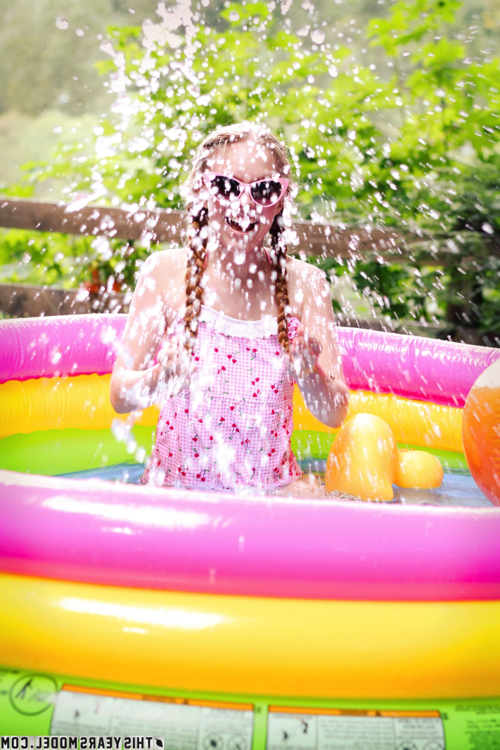 Dolly Bathing in Pool