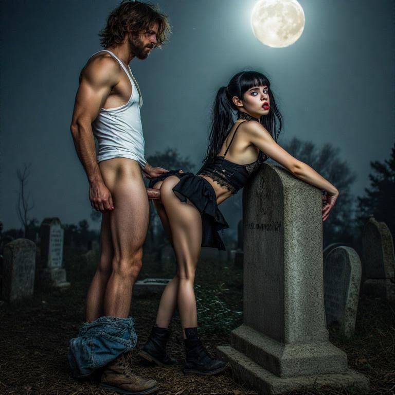 Goth Girl in the Graveyard (anal Ai) 