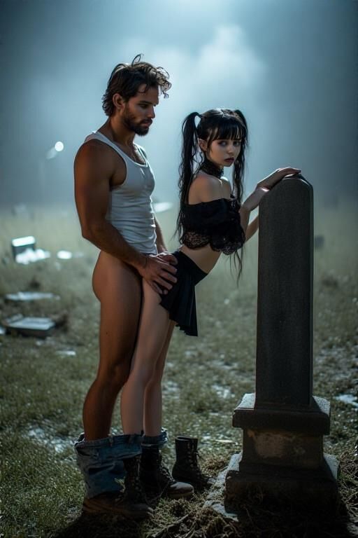 Goth Girl in the Graveyard (anal Ai) 