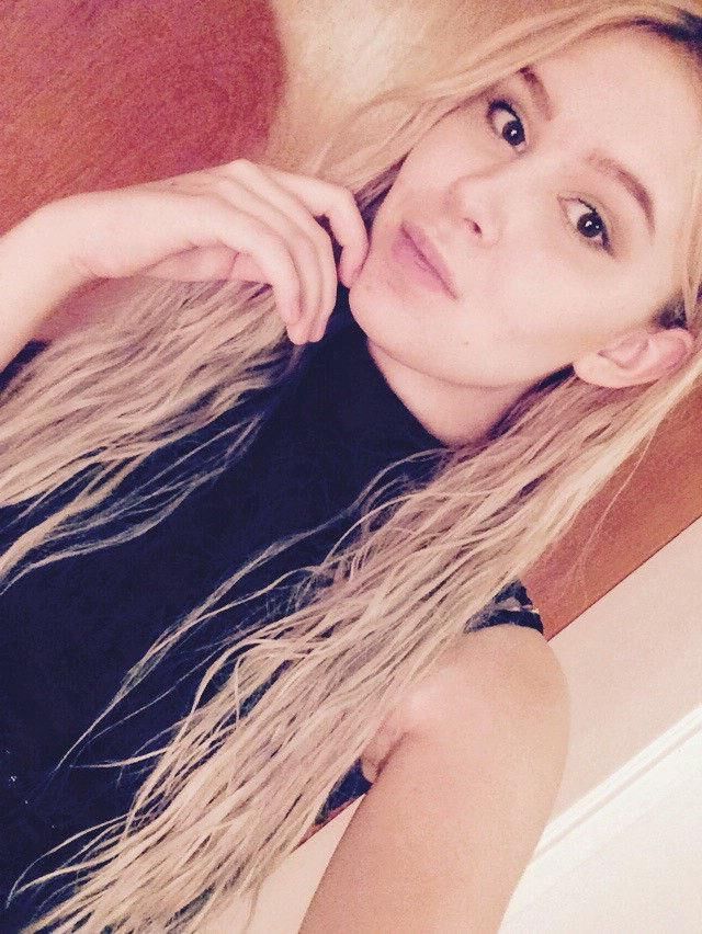 Slim teen blond selfies