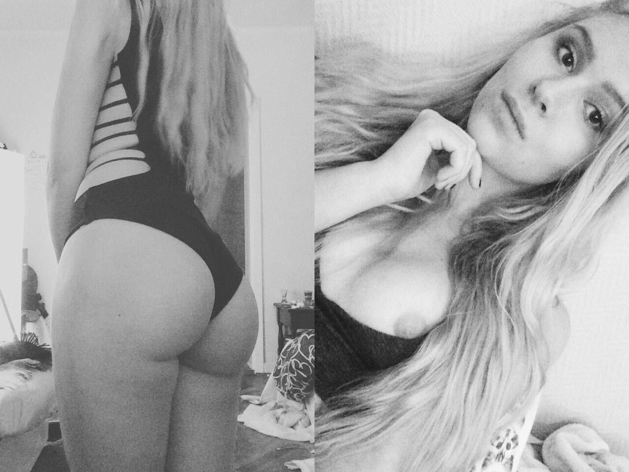 Slim teen blond selfies