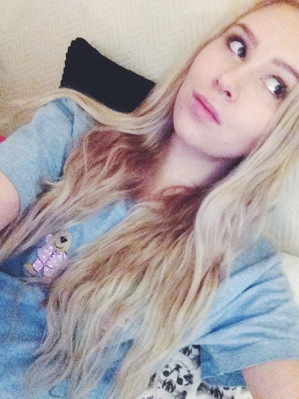 Slim teen blond selfies