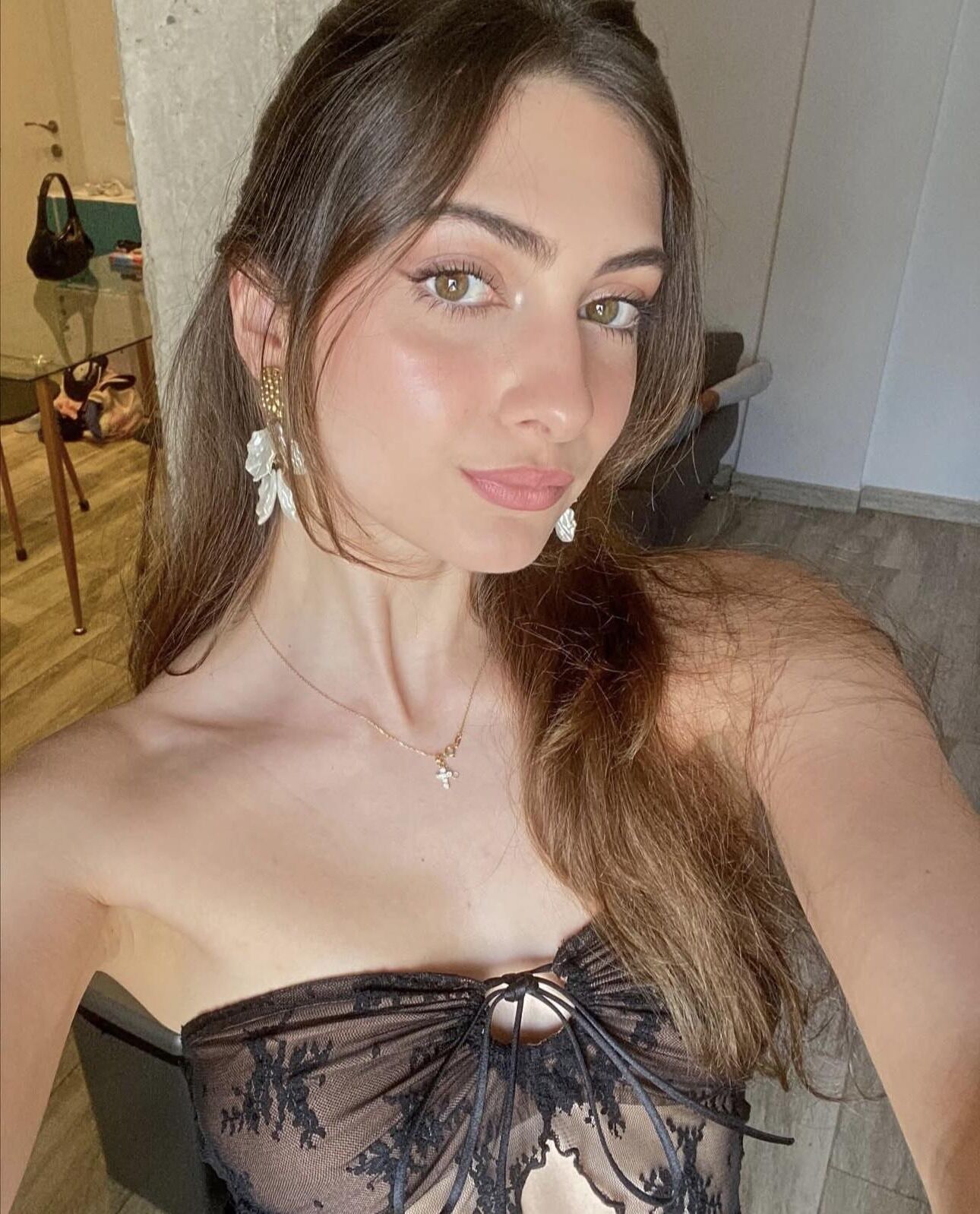 Sexy brunette college teen
