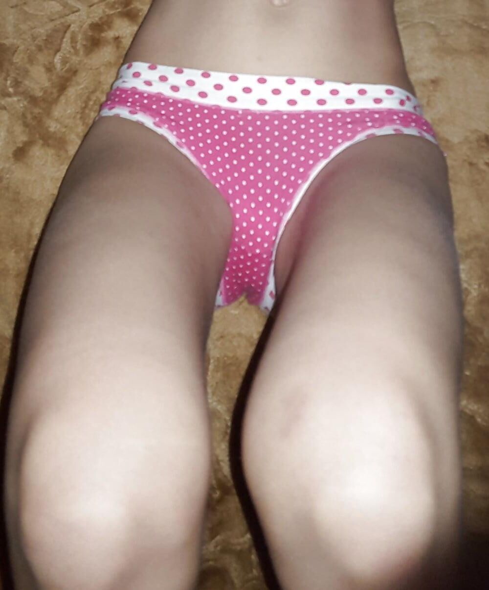 Skinny Polish Net Slut Maja K. in pink undies polkadot