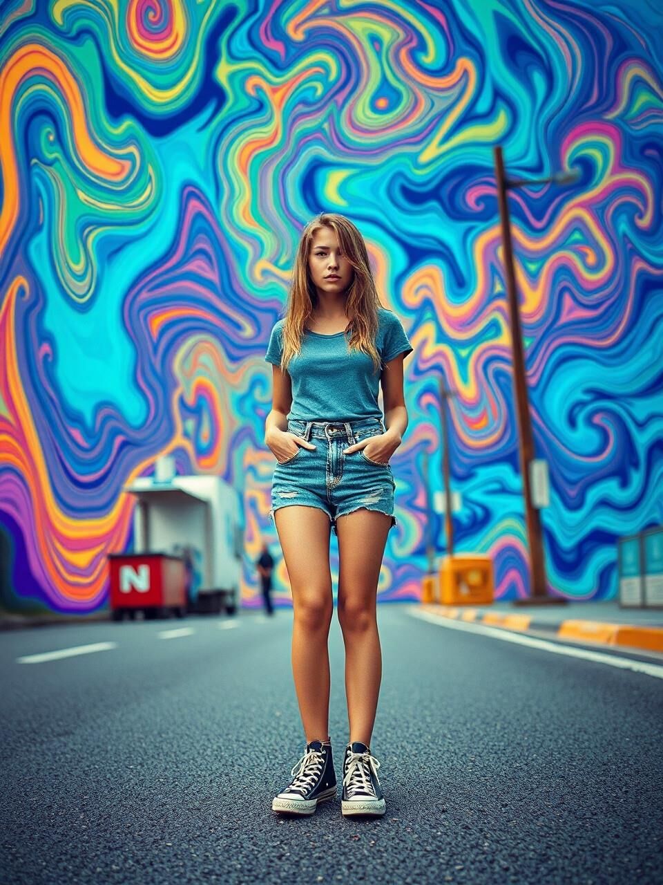 コンバースの女の子