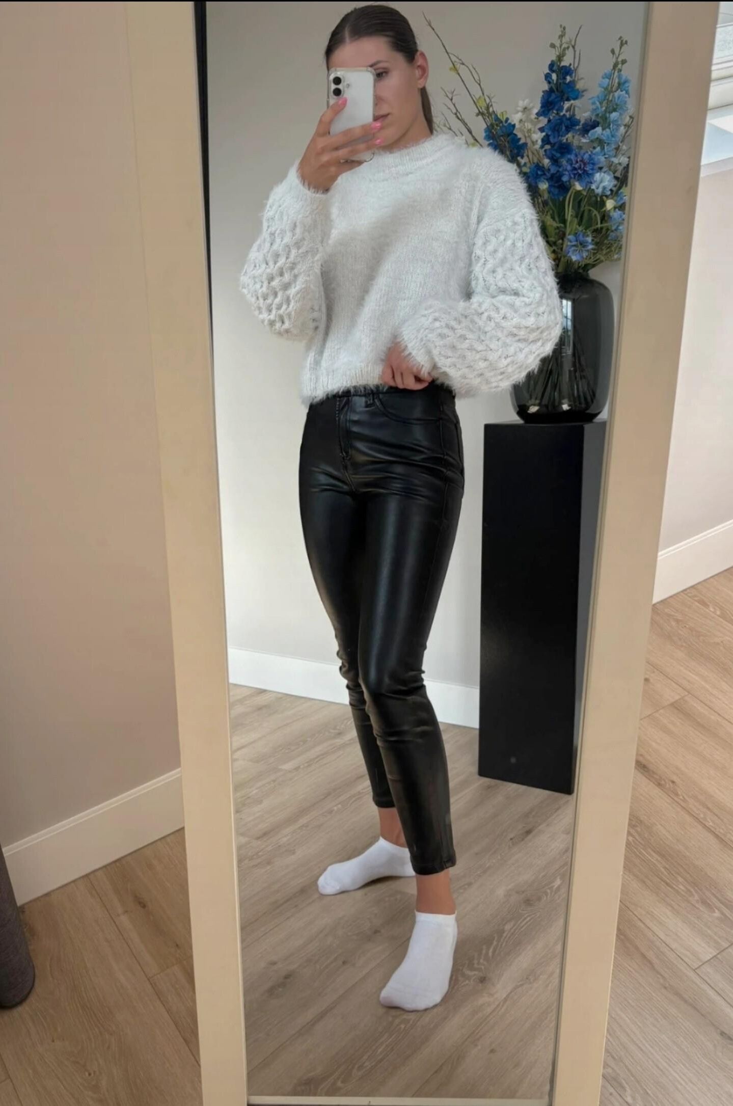 Leather Leggings wetlook spandex latex girls 