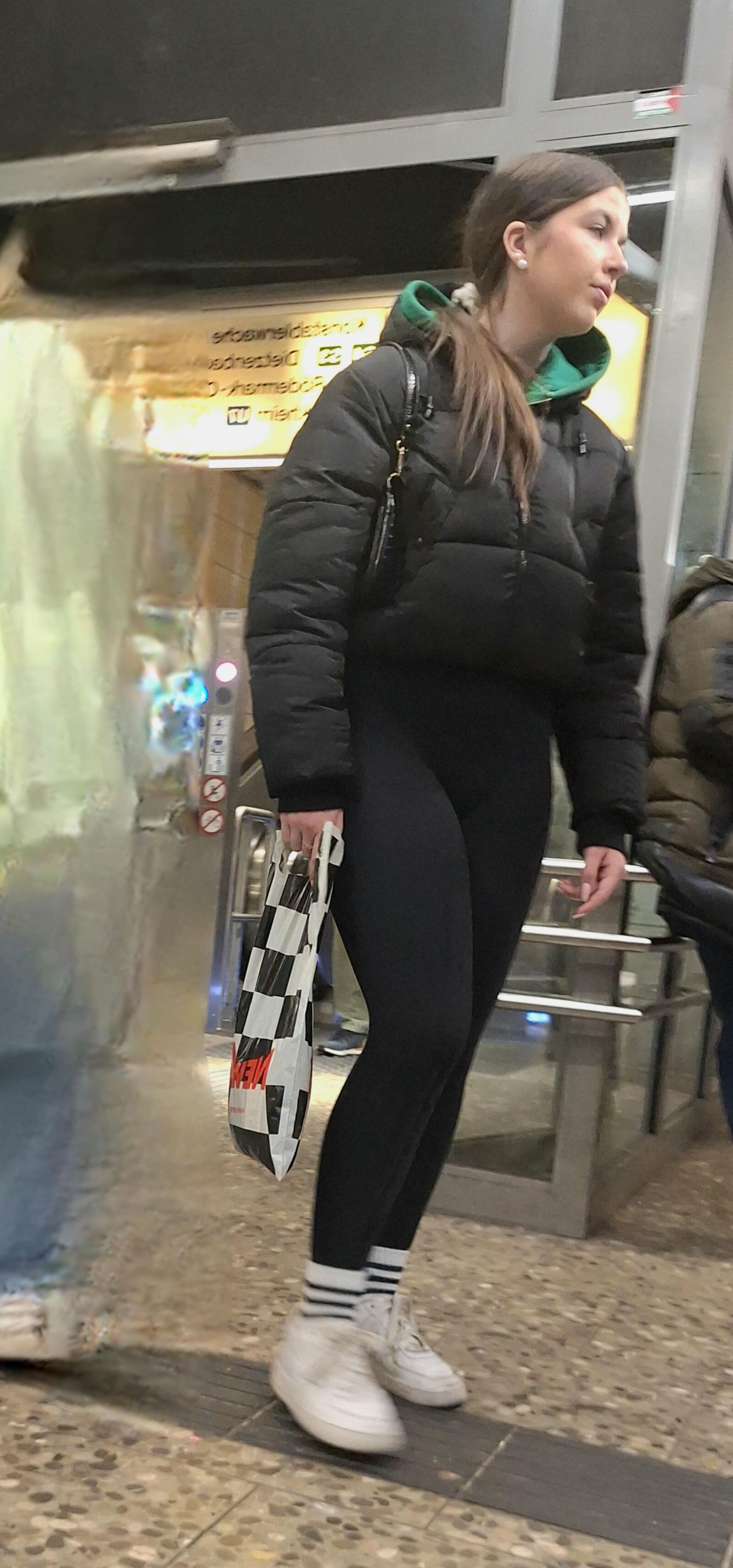 Black leggings white socks