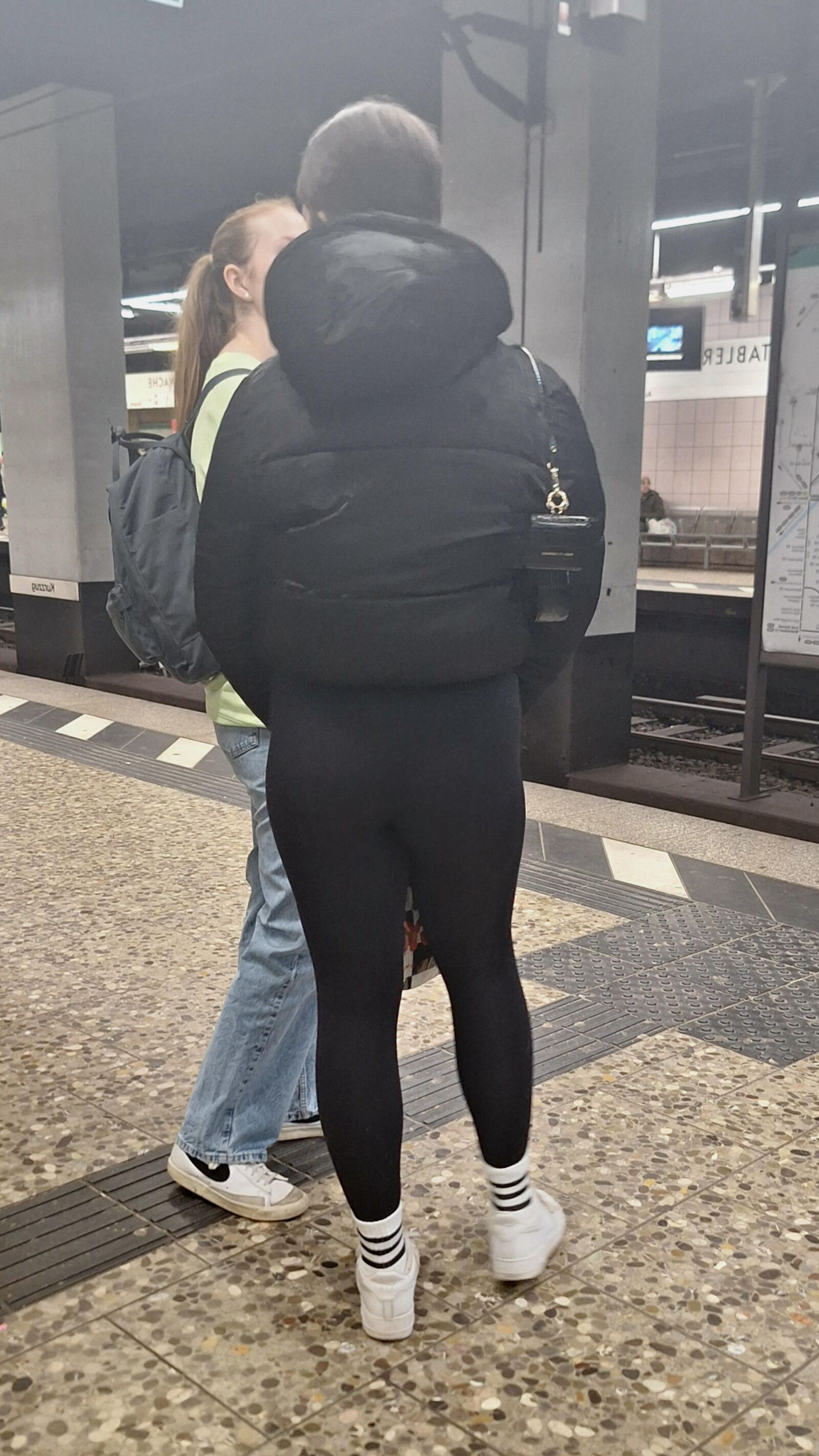 Black leggings white socks