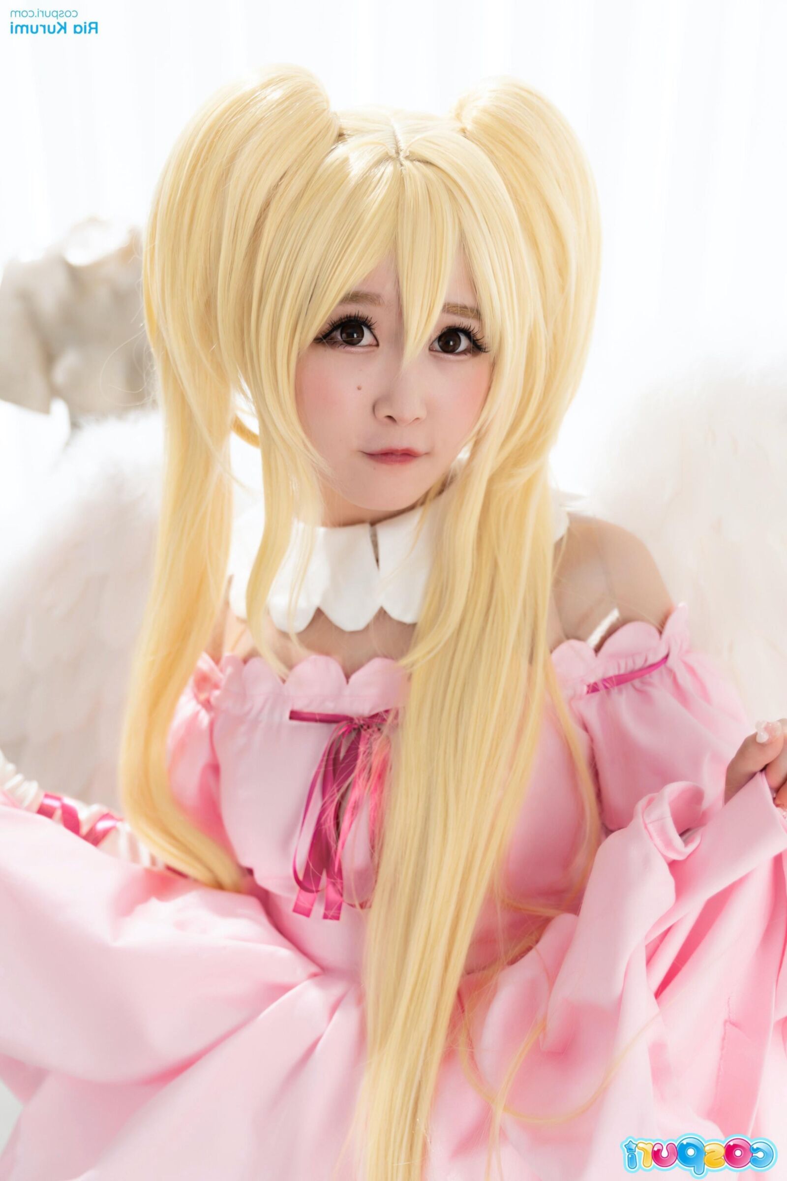 Vestido de festa rosa costuri ria kurumi