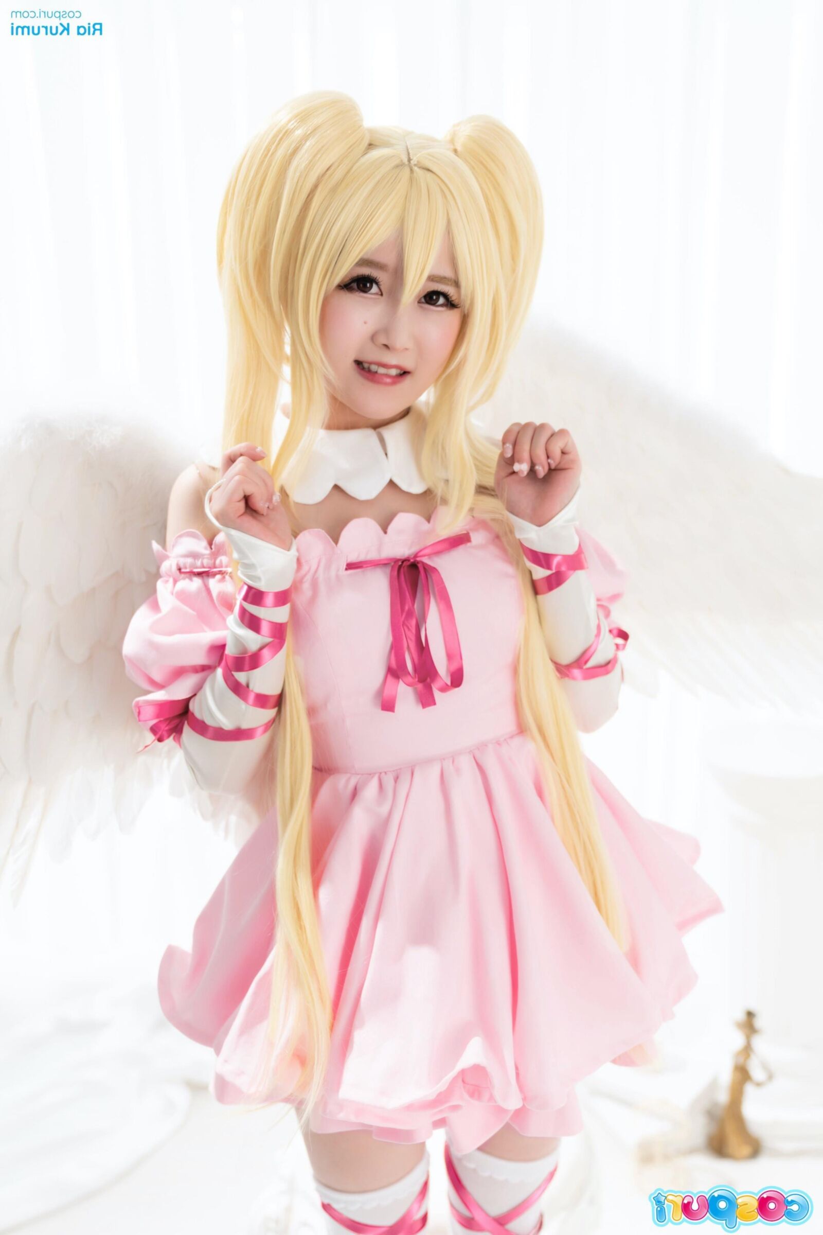 Vestido de festa rosa costuri ria kurumi