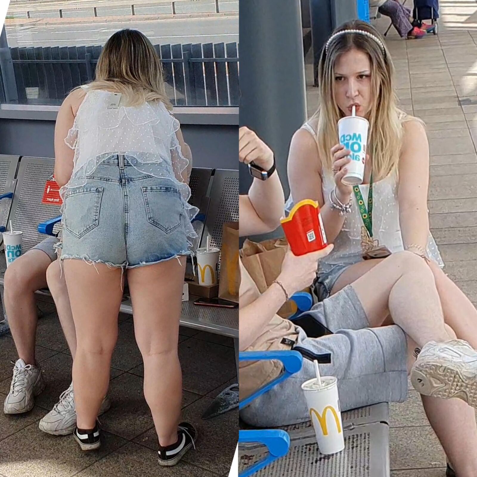 [CANDID] TEEN TEASES WITH LEGS AND CHEEKS