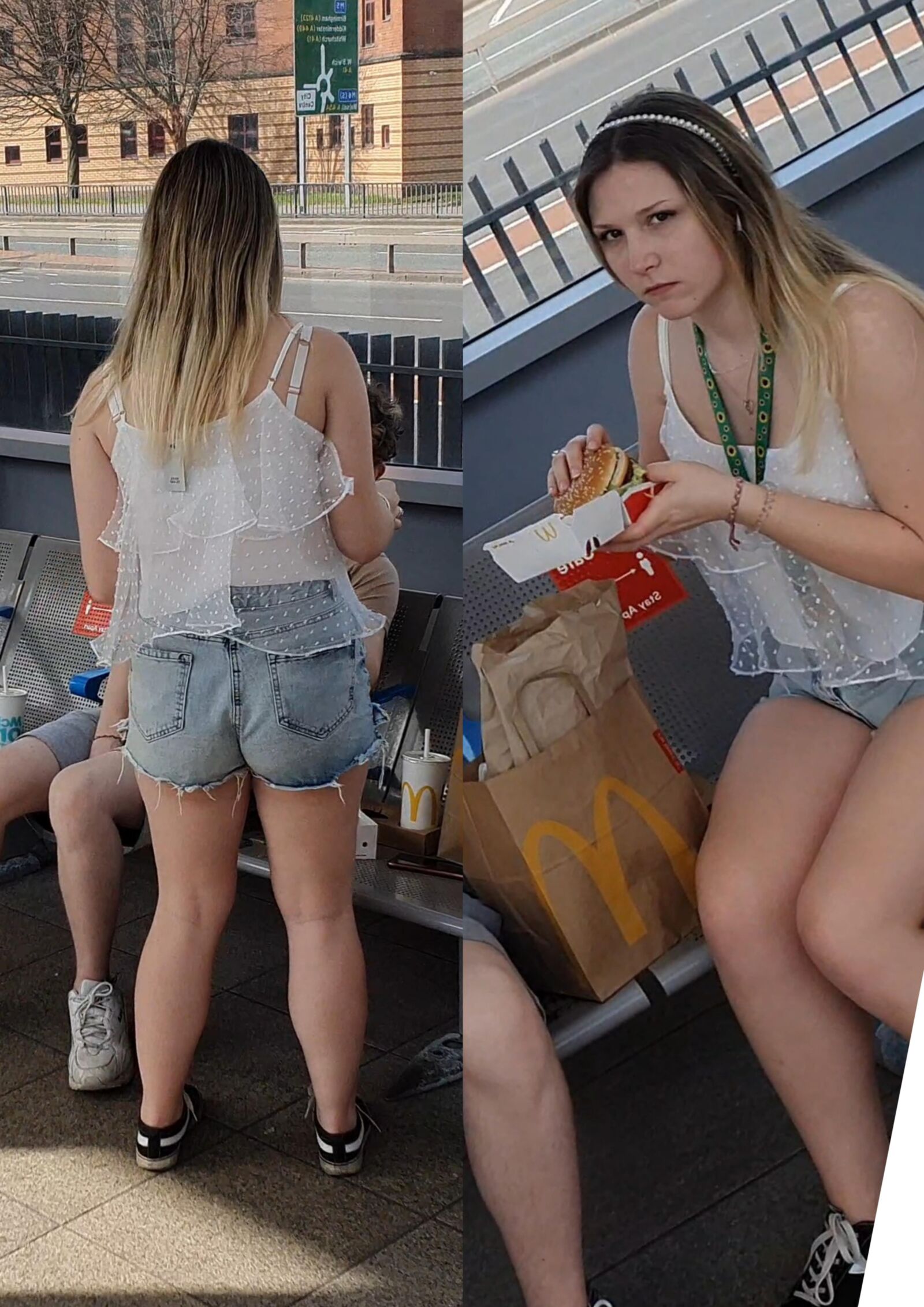 [CANDID] TEEN TEASES WITH LEGS AND CHEEKS