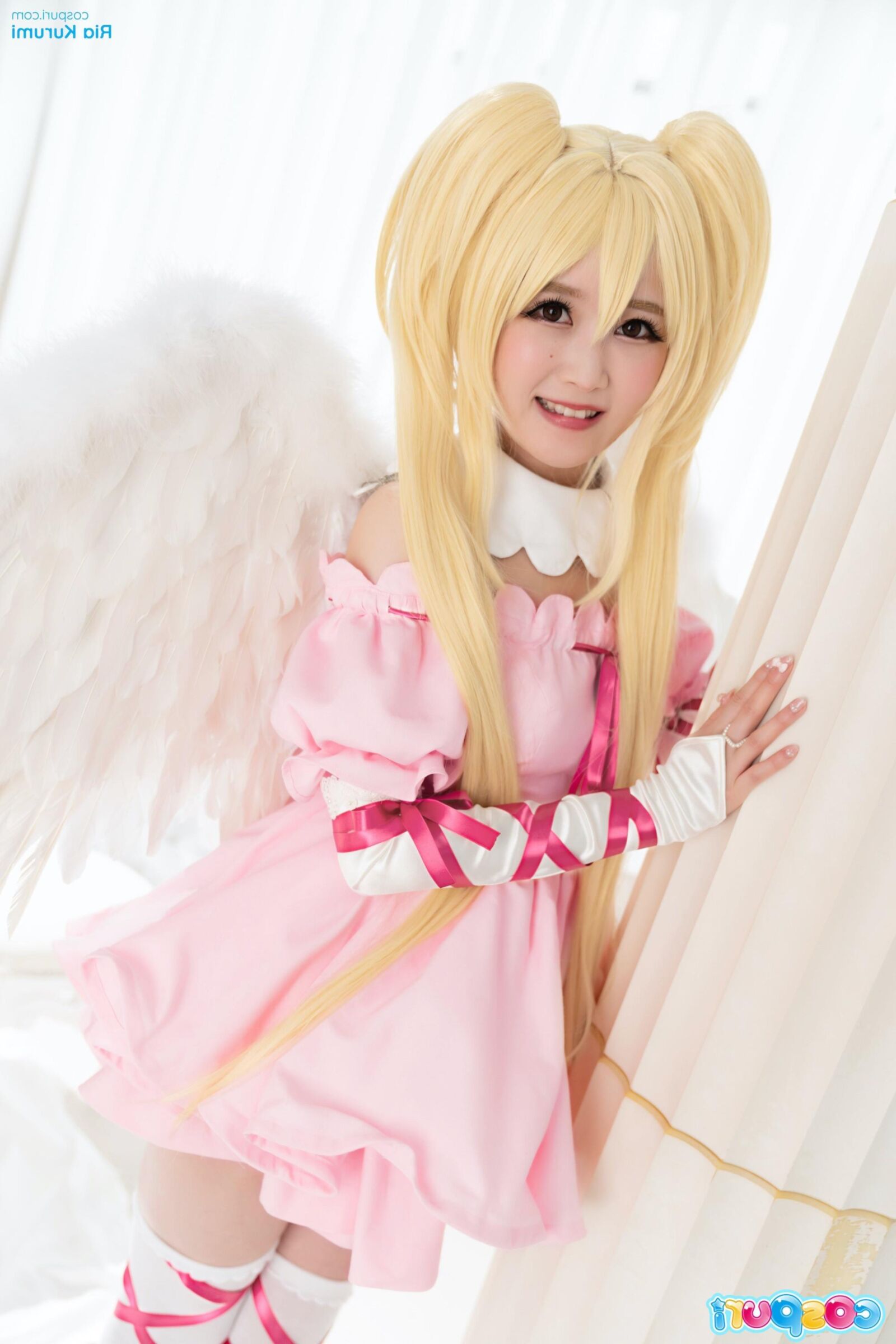 Vestido de festa rosa costuri ria kurumi