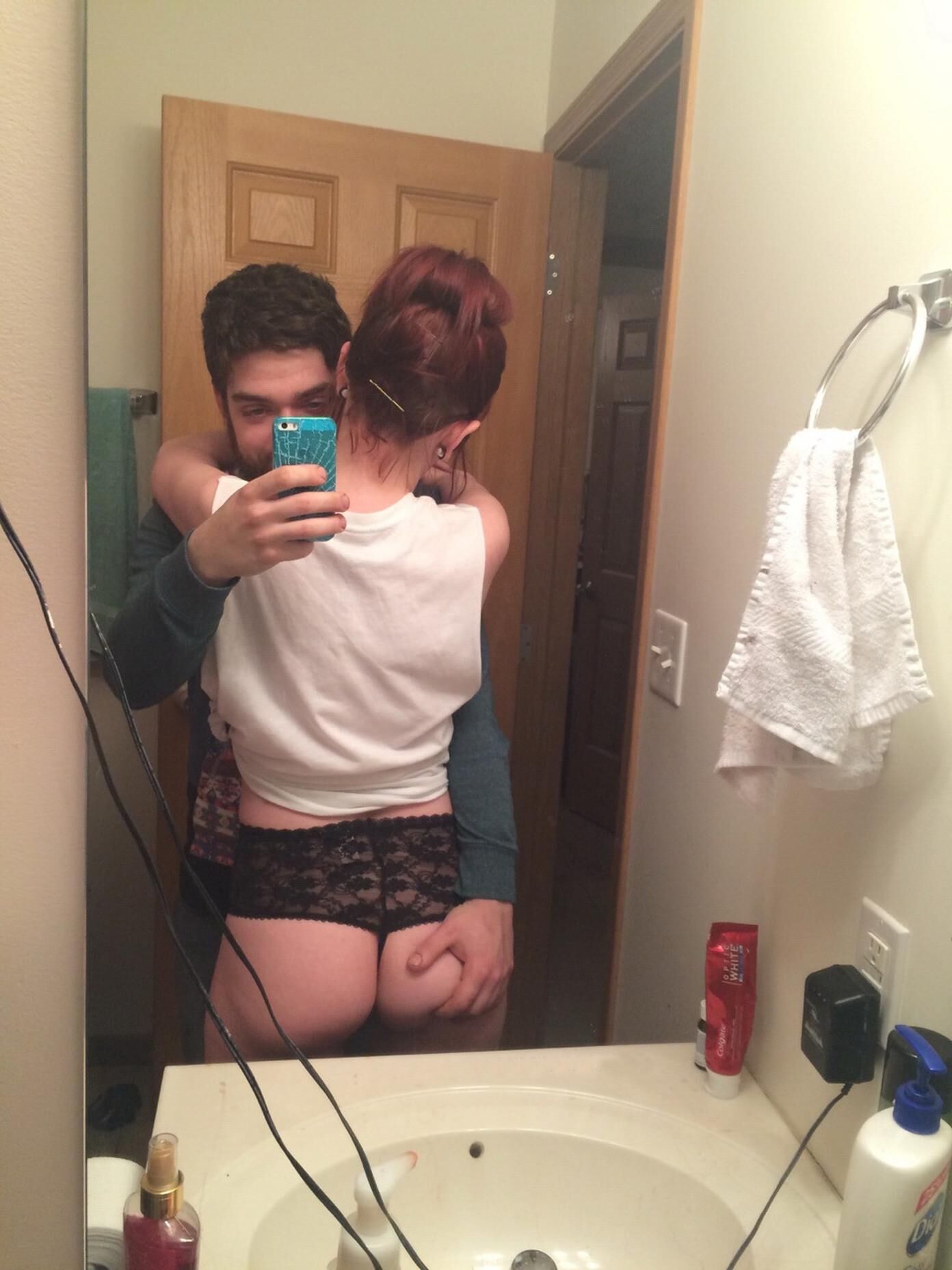 Nerdy tattooed teen selfies