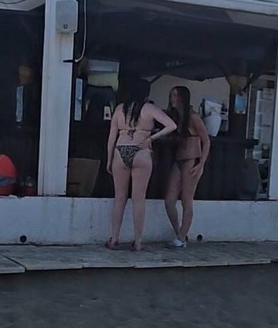 Two candid teens on holiday who gets it SKINNY OR CHUNKY ONE