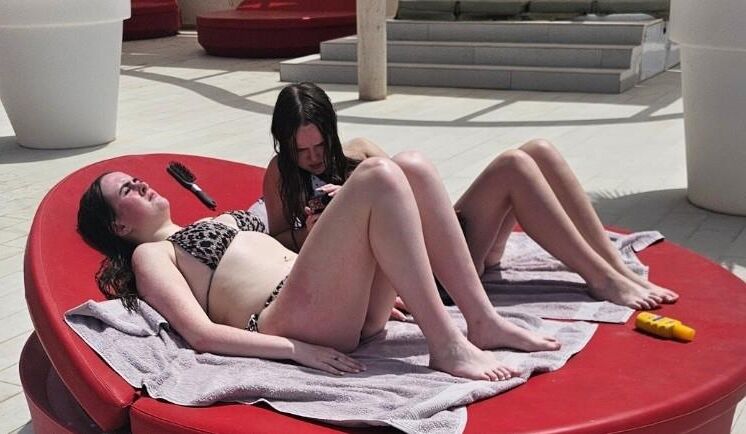 Two candid teens on holiday who gets it SKINNY OR CHUNKY ONE