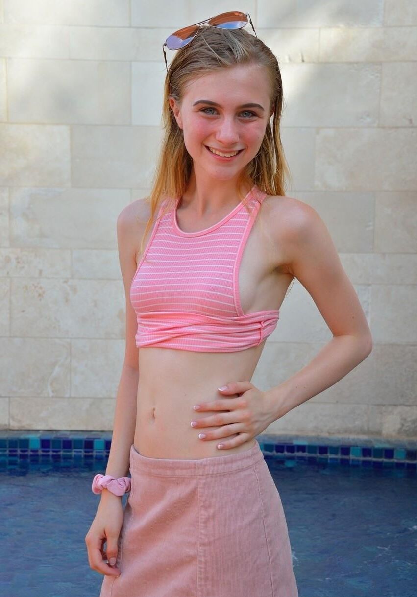Slim exhibitionist girl